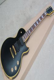 Matte BlackPurple Electric Guitar with EMG PickupsMaple FingerboardYellow BindingGold HardwareCan be Customised As Request7275880