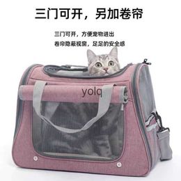 Cat Carriers Crates Houses Pet Bag New Fashion Trend Breathable Portable Large Capacity Outgoing Crossbody H240407