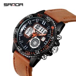 Watches Military Style Large Dial Watch Man Sanda 771 Mens Sports Watches 30m Waterproof Digital Led Electronic Male Wristwatches 2020