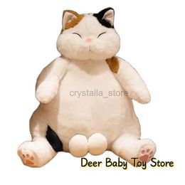 Movies TV Plush toy 35/45cm Lazy Japan Cat Doll Like Real Fuzzy Plush Stuffed Sitting Sleeping Animal Toy Brown Black Colorful Children Present 240407