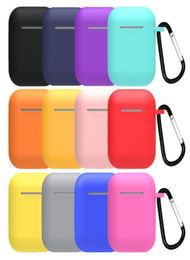 Soft Ultra Thin Protector Cover Sleeve Pouch With Antilost Buckle for Air pods Earphone Case i9s Tws For Apple Airpods Silicone C8022111