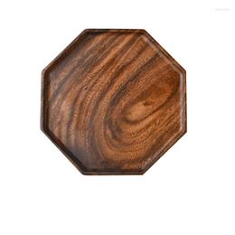 Tea Trays Creative Acacia Wood Plate Dishes Rectangle Octagonal Food Dessert Dinner Tray Kitchenware Dinnerware Outdoor Tableware