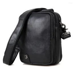 Bag J.M.D Genuine Leather Black Small Men's Sling Shoulder Messenger Bags For Phone Purse Handbags