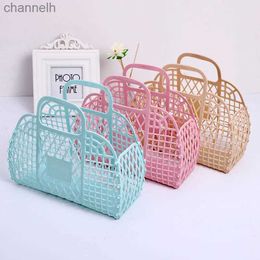Storage Baskets Hollow washing and storage basket in the bathroom womens foldable flower net portable laundry home clothing organizer yq240407