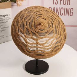 Stingy Brim Hats Spring Summer Elegant Straw Beret Women Breathable Lace mesh Berets Female Painter Cap Sun Hat Q240403