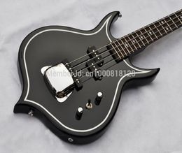 Promotion Kort 4 Strings Peach Shaped Guitar GeneSimmons Black Axe Electric Bass Guitar Big Chrome Bridge Cover Diamond Inlay3359759