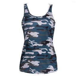 Women's Tanks Quick Dry Tank Top Undershirt Sleeveless Shirt Fitness Camouflage Singlet Bodybuilding Vest Women Elastic Breathable Clothing