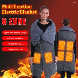 Hunting Jackets 6 Areas Heating Vest Electric Blanket Wearable USB Heated Multifunction Cushion For Home Outdoor
