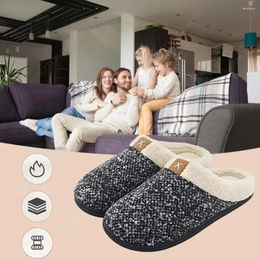 Casual Shoes Unisex Warm Plush Slippers Anti-Skid Faux Fur Lining Comfy Fleece Bedroom Slipper Wool-Like House Shoe