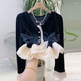 Women's Blouses Velvet Shirt For Women With Thin Blusas Clothes Tops Shirts