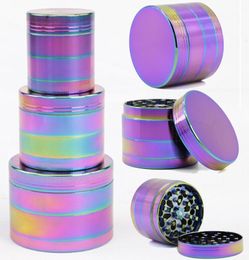 Zinc Alloy Material Herb Grinders Colorful Rainbow 4 Layers Grinder Herbal Crusher For Smoking Tobacco 5915IB5918IB5119148