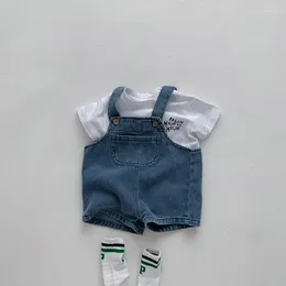 Clothing Sets 2024 Summer Baby Set Toddler Girls Clothes Suit Infant Tee And Denim Overall Boys Outfit