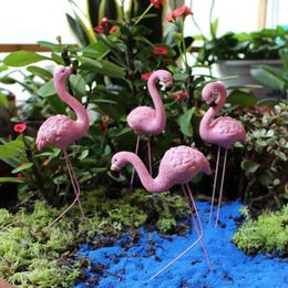 Garden Decorations 4Pcs Resin Flamingo Decoration Artificial Animal Sculpture Patio