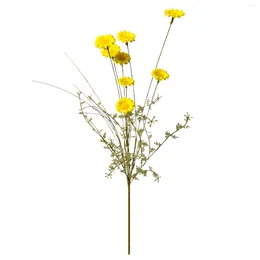 Decorative Flowers 1pc Daisies Sun Catchers 55cm Daisy Artificial For Wedding Decor Yellow Silk Realistic Iron Wire 8 Water Plants