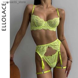 Sexy Set Ellolace Lace Lingerie Seamless Bra Set Solid Female Sex Suit See Through Sexy Girl Attractive Bilizna Set Fancy Underwear L2447