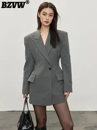 Women's Suits BZVW French Retro Waistband Blazers Dresses For Women 2024 Spring Trend Versatile One Button Hourglass Blazer Jacket