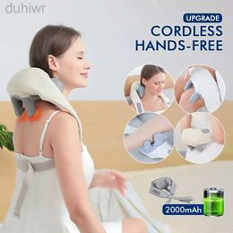 Full Body Massager Massagers for Neck and Shoulder with Heat Shiatsu Kneading Neck Massager Rechargeable Cervical Massage Shawl Soothing Muscle 240407