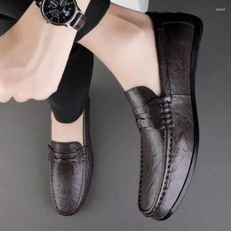 Casual Shoes Men Fashion Trends Classic Retro Genuine Leather Breathable Business Dating Formal Party Loafers