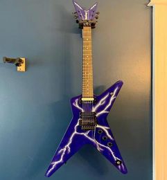 Burn Dimbag Darrell Dim DimBolt D3 From Hell Blue Electric Guitar Dot Inlay Floyd Rose Tremolo Bridge Whammy Bar Black Hardwar1133037