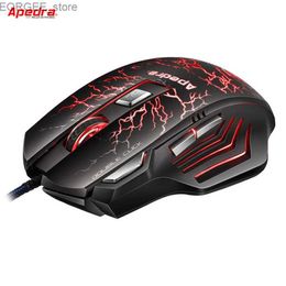 Mice APEDRA Programmable USB Wired Gaming Mouse 7Buttons 3200DPI Optical Computer Mouse Gamer Mice for PC Laptop Game LOL CSGO Dota 2 Y240407