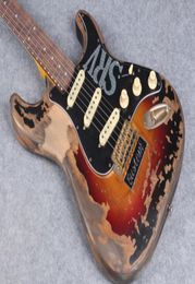 Super Rare 10S Custom Shop Masterbuilt Limited Edition Stevie Ray Vaughan Tribute SRV ST Electric Guitar Vintage Sunburst9655409