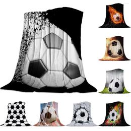 Blankets Flannel Soccer Throw Blanket Balls Football Design Warm Throws Sofa Bed Home Bedspread Travel Fleece