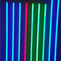 T5 Tubes Color Light 60cm 2ft 9W Integrated AC85-265V Single Color Aluminum Lamp Red Green Blue Yellow Pink High Brightness Fluroscent Blubs Direct Sale from Factory