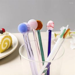 Coffee Scoops Korean Style Ins Creative Milk Dessert Spoon Simple Stained Glass Long Handle Stirrer