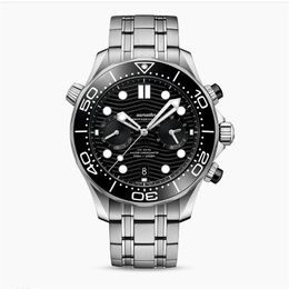 Новый топ -бренд Omegx 44 мм морских мужских мужских мужских часов многофункциональный хронограф Автоматический кварцевый человек часы дизайнерские движения высококачественные наручные часы Montre