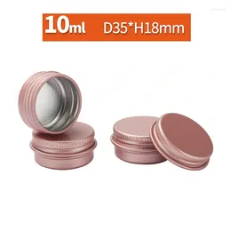 Storage Bottles 100Pcs 10g 35x18mm Matte Rose Gold Aluminium Jar Tin Pot Nail Art Makeup Lip Gloss Empty Cosmetic Container