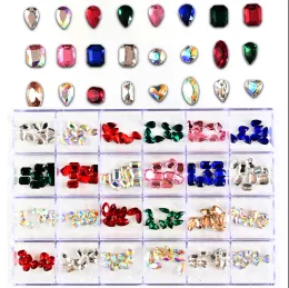 Decorations 120/240pcs Mirror Diamond Stone Kits Nail Art Crystal K9 Glass Gems Oval/round Mixed Shape Nail Art Decoration Rhinestons Access