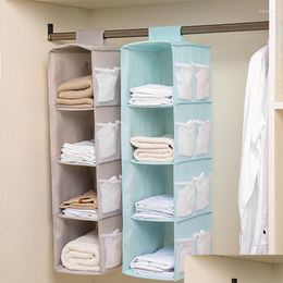 Storage Boxes Bins 2/3/4 Layer Wardrobe Underwear Hanging Bag Household Rack Panties Socks Bra Drop Delivery Home Garden Housekeeping Otaa9