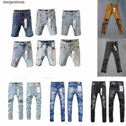 Designer Mens Purple Denim Trousers Jeans Shorts Jean Men Pants Straight Design Retro Streetwear Purple Brand Short