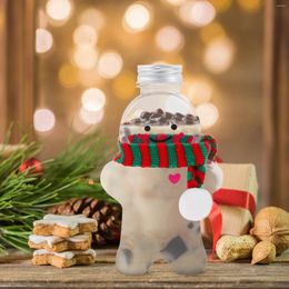 Storage Bottles 10 Sets Plastic Juice Christmas Gingerbread Man Xmas Candies Jars With Scarves