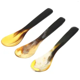 Spoons 3 Pcs Horn Spoon Dessert Scoop Mixing Cutlery Stirring Rod Cake Horns Baby Egg Whisk