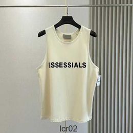 2023 Ess Mens Tank Top t Shirt Trend Brand Three-dimensional Lettering Pure Cotton Lady Sports Casual Loose High Street Sleeveless Vest Eu Size S-xl 3qoyjqwkl