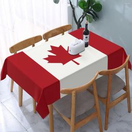 Table Cloth Flag Of Canada Tablecloth Rectangular Elastic Waterproof Patriotism Cover For Kitchen