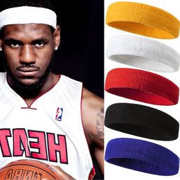 WomenMen Cotton Elastic Sweatband Sport Headband Running Fitness Head Band Hair Bandage Cycling Prevent Sweat 240402