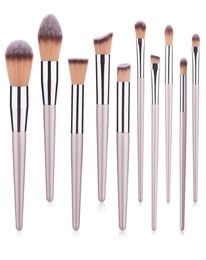 Professional 10pcs Soft Make Up Brush Cosmetic Makeup Brushes Set Tool Kit Powder Foundation Blusher Face Brush Eyeshadow Eyebrow 7547547