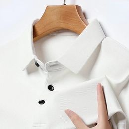 Men Polo Shirt Business Autumn Tshirt Long Sleeve Casual Male Fit Slim Korean Clothing Button Shirts 240403