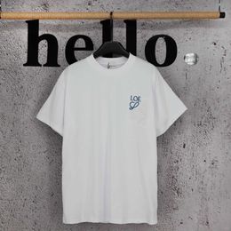 New Design 24SS new misaligned embroidered classic T-shirt short sleeved mens and womens internet famous trendy clothing