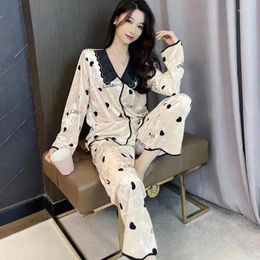 Home Clothing Casual Velour Autumn Homewear Sexy V-Neck Nightwear 2PCS Pyjamas Suit Pink Women Sleep Set Intimate Lingerie With Bow