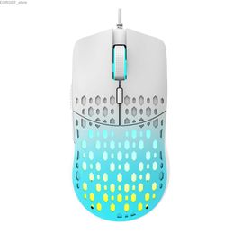 Mice USB Wired Gaming Mouse RGB Gamer Hollow Out Mouses Adjustable 3600 DPI Honeycomb Macro Programmable Ergonomic Mice for PUBG Y240407