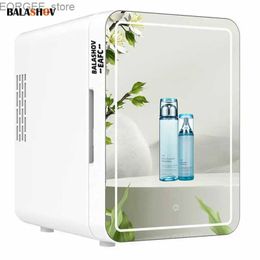 Freezer 4LMini makeup cream with LED lights mirror portable cosmetic storage refrigerant household car cooler and heater Y240407