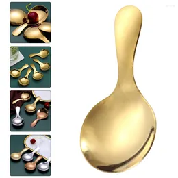 Coffee Scoops Short Golden Spoons Stainless Steel Round Scoop Small For Canisters