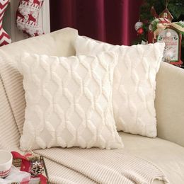 Pillow Ins Plush Solid Color Sofa Case Simple Creative Geometric Diamond Block Embroidered Nordic Cover