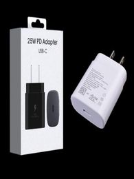 With Retail Box OEM Quality TypeC Chargers Note 10 USB C Fast Charging EU US Quick Charger Adapter PD 20W Power Wall Plug 25W for3581365