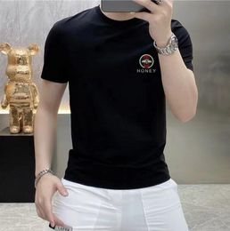 Designer summer Men's casual 3D honey bee hot drill shirt T-shirts simple stlye Sparkling shine Tees tshirt male fashion Pluz size Short Sleeves Top Clothes Tee