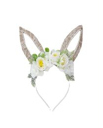 2022 Kids cartoon rabbit ears hair sticks accessories children easter party princess hairbands girls simulation gauze flowers head1898081