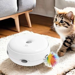 Interactive Electric Cat Toy Automatic Rotating Mouse Teaser Smart Spinning Turntable Game for Feline Fun Exercise Engaging 240401